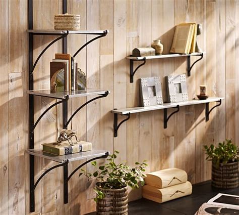 pottery barn metal bracket shelves|pottery barn ledge shelves.